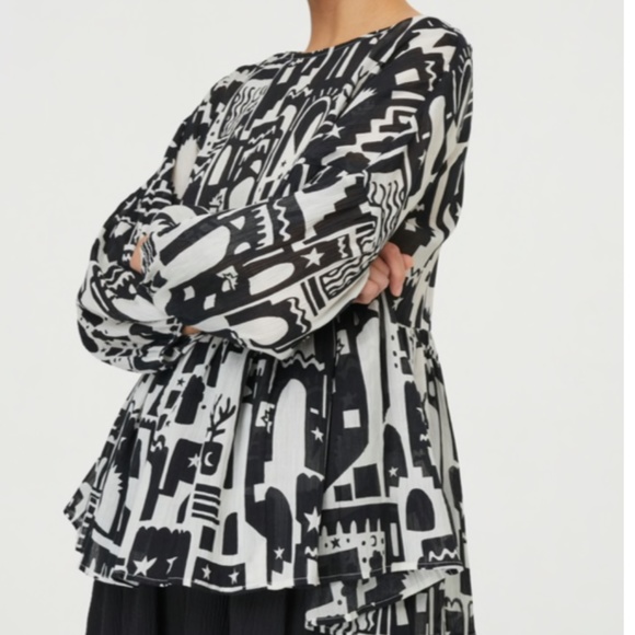 BRAND NEW Gorman Night light City Smock fit Cotton Blouse - Picture 3 of 5